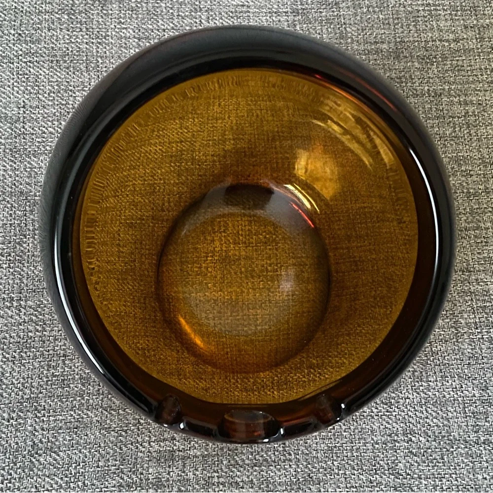 Vintage Large Viking Amber Orb Ashtray